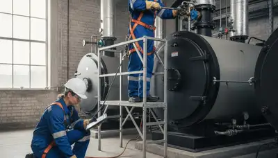 Boiler repair plumber servicing a San Diego, CA home for reliable heating system service