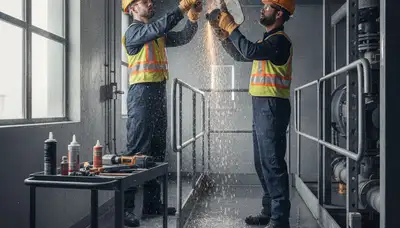 Emergency plumber repairing a leak for a San Diego, CA home service call