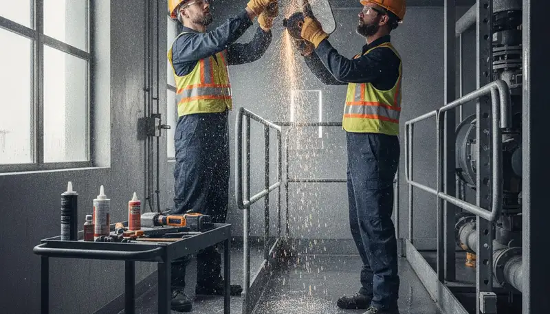 Emergency plumber repairing a leak for a San Diego, CA home service call