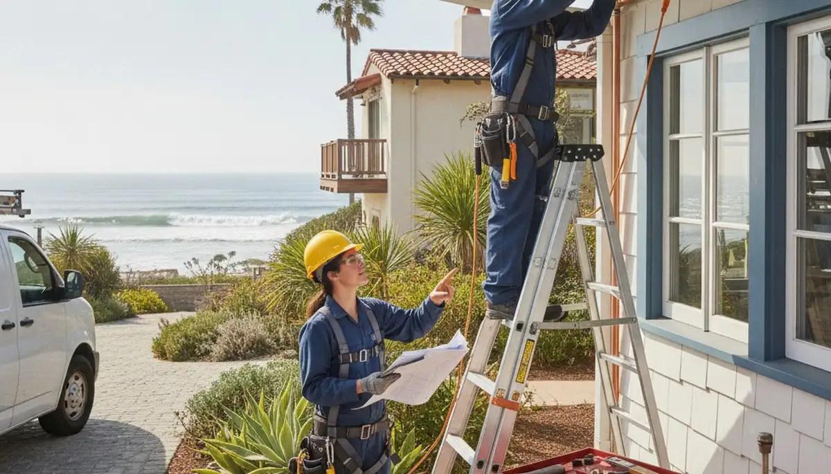 San Diego, CA plumber repairing a leaking pipe for emergency plumbing service