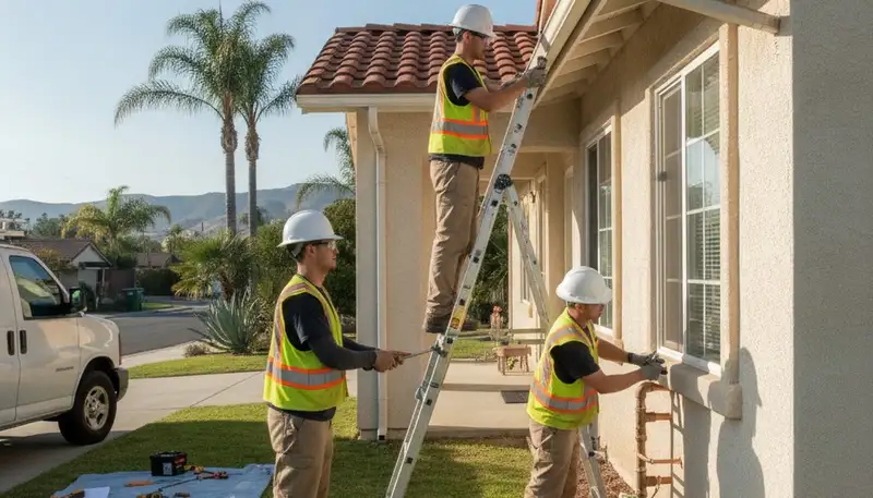 Plumber repairing a water leak in San Diego, CA for emergency plumbing service