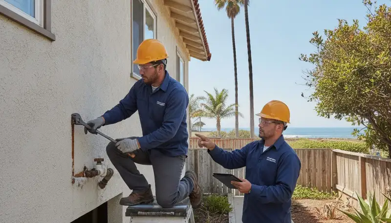 San Diego, CA plumber repairing an emergency plumbing issue for a local home or business