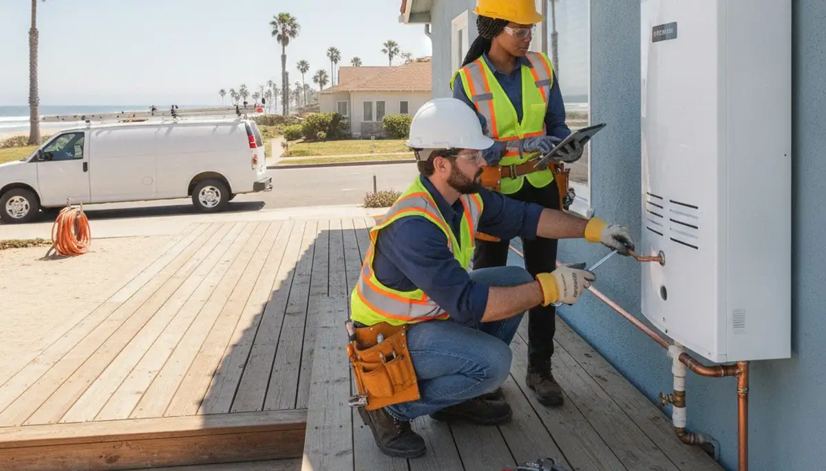 San Diego, CA plumber repairing a plumbing issue for an emergency plumbing service
