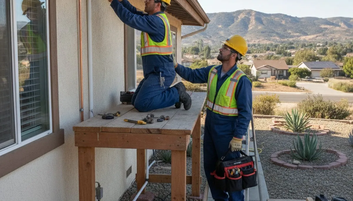 Emergency plumber repairing plumbing in San Diego, CA for fast residential service