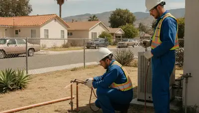 San Diego, CA plumber repairing an emergency leak for a residential plumbing service