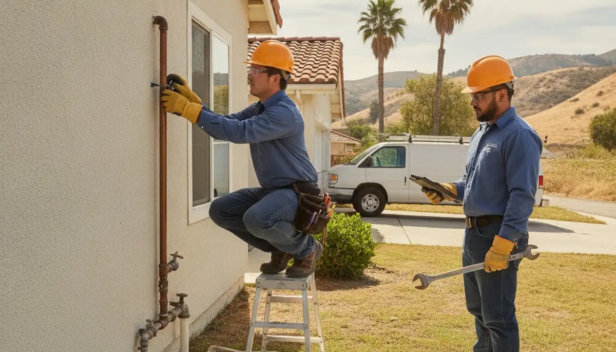 San Diego, CA plumber repairing a plumbing fixture for emergency home service