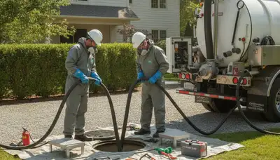San Diego plumber cleaning a residential septic tank for emergency plumbing service