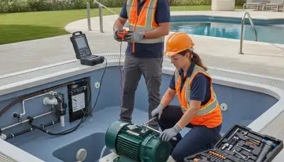 San Diego plumber repairing a home spa for reliable emergency spa service