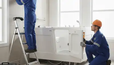 San Diego plumber installing walk-in tub for safer home bathing